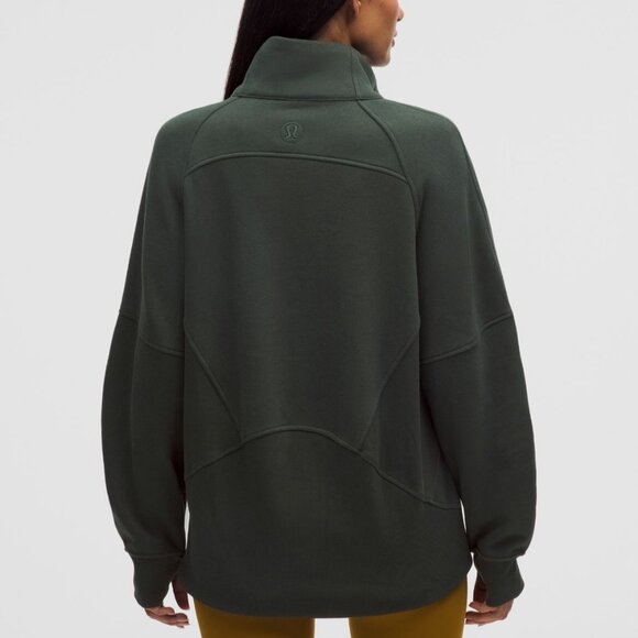 Scuba Oversized Funnel-Neck Half Zip Long - Picture 3 of 4